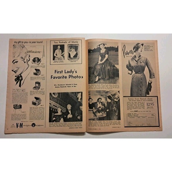Picture Roto Magazine Minneapolis Sunday Tribune 11/14/1954 Mamie Eisenhower - Picture 8 of 10